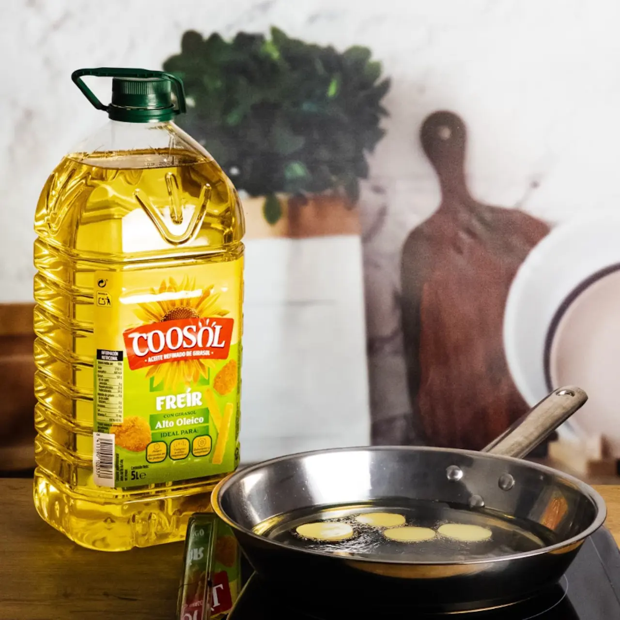 Etiqueta de aceites vegetales refinados.