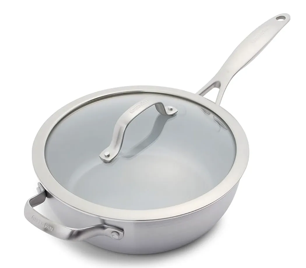 GreenPan Venice Pro Sartén de Chef Cerámica con Tapa - 24 cm / 3.4 L