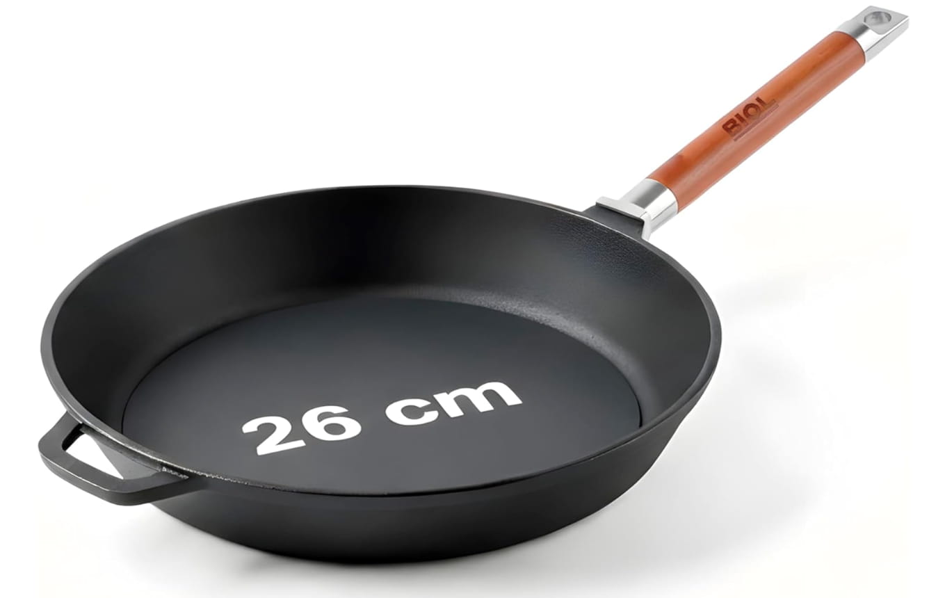 BIOL Sartén Profunda de Hierro Fundido con Mango Desmontable - 26 cm