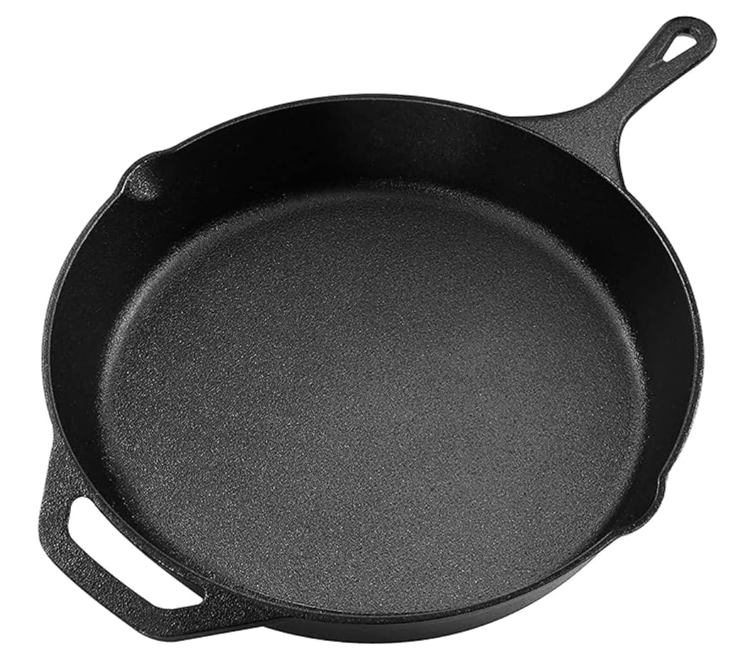 KICHLY Sartén de Hierro Fundido Pre-sazonado (12.5 pulgadas) - 32 cm