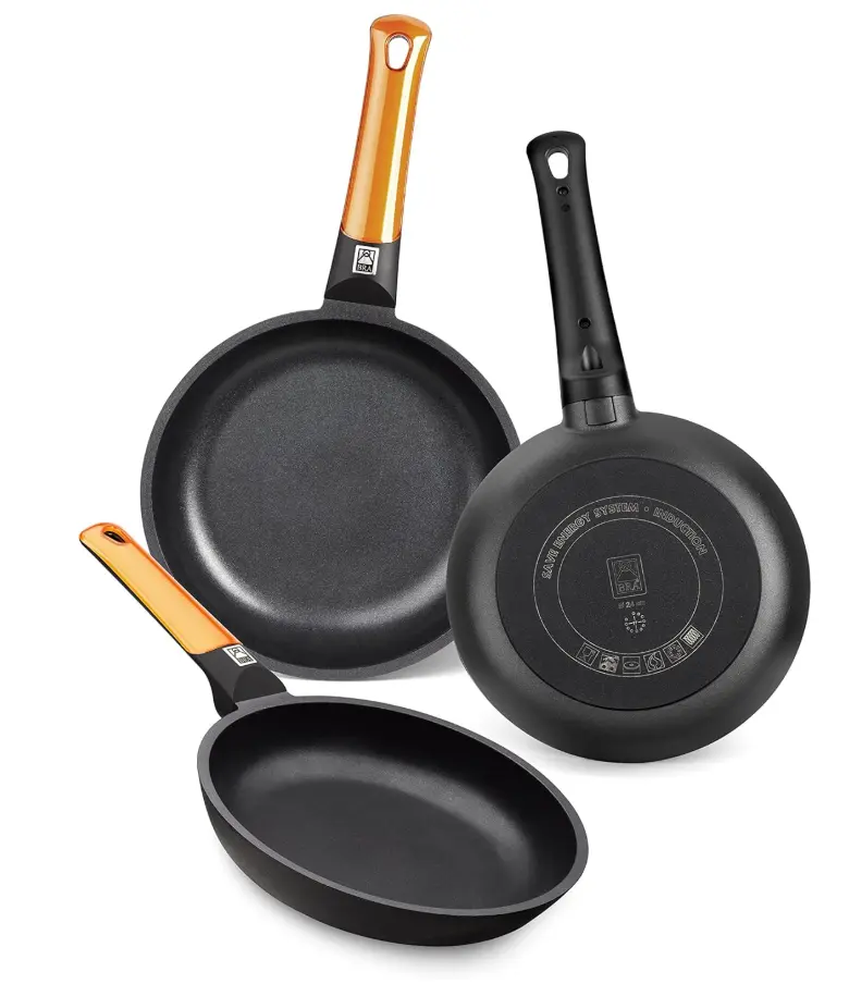 BRA Efficient Orange Set de 3 Sartenes de Aluminio Fundido 20/24/28 cm 1